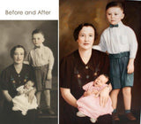 F&S Gift Store 3 Subjects Vintage Restoration Oil Painting from Photo. Custom Oil Portrait.Personalized Portrait.Vintage art.Portrait from Photo.2 Payments