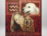 F&S Gift Store Custom, personalized original oil painting, animal portrait, Zodiac, oil portrait, dog portrait, painting your desire