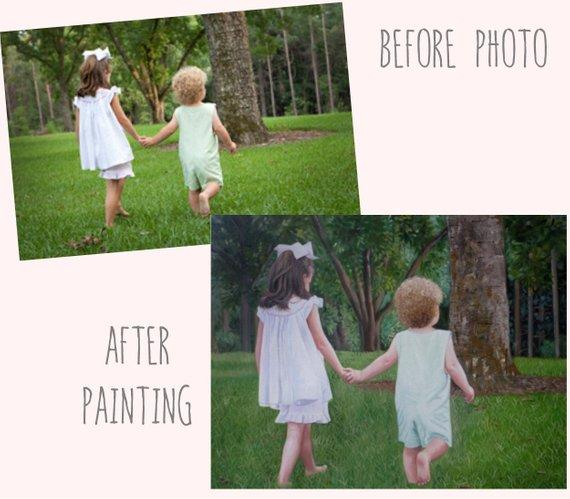 F&S Gift Store Children Custom Portrait-oil painting-custom portrait from photo-custom portrait painting-commission portrait-child portrait-Custom ETSY