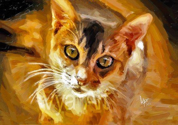 F&S Gift Store CAT PORTRAIT Custom Cat portrait Pet portrait Cat painting custom Pet Portrait Cat art Custom Cat painting Custom portrait portrait Custom