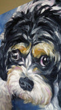 F&S Gift Store half Bichon, Cavalier, King Charles spaniel, custom pet Portrait, dog painting, Commission painting, painting from photo, dog art, 12x12"