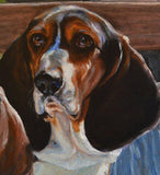 F&S Gift Store basset hound, beagles hound, Custom Pet Portrait, Dog Painting, Oil Painting, Portrait Commission, two dogs portrait, pet portrait, 16x20"