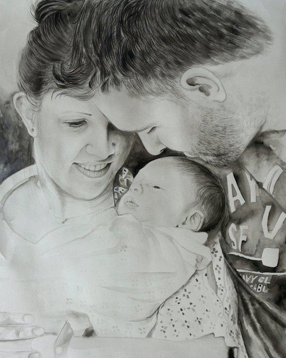 Personalized Oil Painting From Photos, handcraft art on Canvas-Show Case MGL101276-30