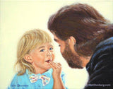 F&S Gift Store Father and Child Custom Double Portrait Commission Oil Painting from Photo 8" x 10" Impressionist Wall Art Unique Gift Kim Stenberg