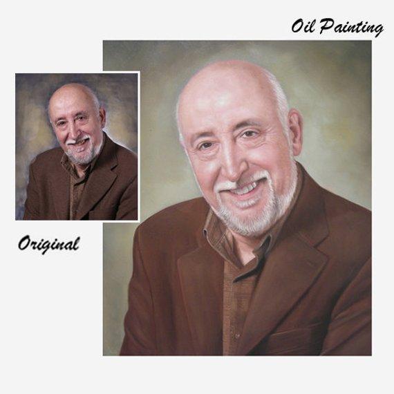 F&S Gift Store Custom Photo to Painting Hand made Museum Quality Oil Portrait Self Portrait