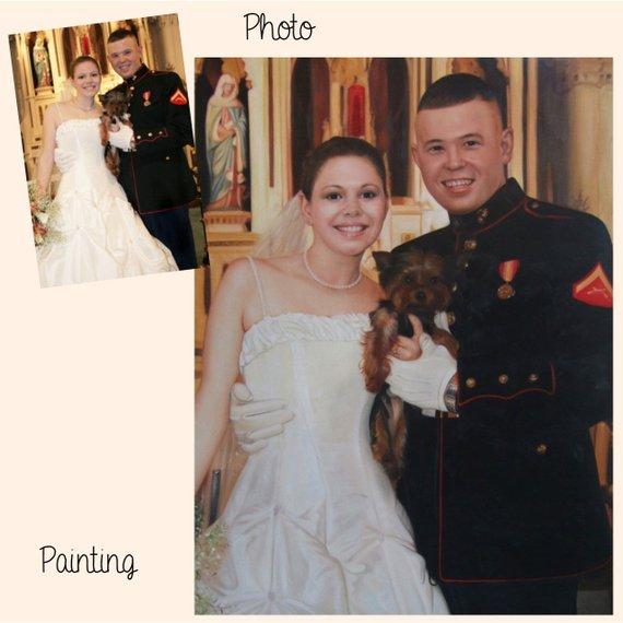 F&S Gift Store Wedding Custom Military Portrait. Veterans Portrait, American Heroe Portrait,Custom Portrait, Wedding Portrait, War Portrait, Oil Painting