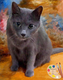 F&S Gift Store Domestic Cat Portrait - Custom Cat Portrait - Cat Painting from your Photo - Portraits by Nc