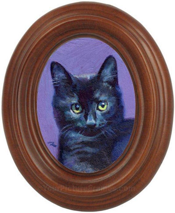 F&S Gift Store Custom Pet Portrait in Oil, 3" x 2.5" from your photo in an oval frame (approx. 5" x4").