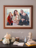F&S Gift Store Custom portrait family oil painting, with children, five people, 18 x 24 inches