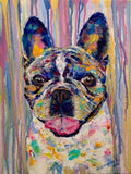 F&S Gift Store Impasto Dog Portrait Custom Pet Portrait Dog Oil Portrait Dog Lover Gift Anniversary Abstract Dog Portrait Interior Painting Wall Art Canvas