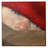 F&S Gift Store Little child with red hat portrait from photo, realistic children portrait painted from photo, boys portret in oil, size 20:20cm