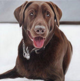 F&S Gift Store CUSTOM PET PORTRAIT - Oil Painting - Chocolate Lab - The Best Gift