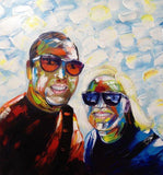 F&S Gift Store Modern or Abstract Custom Wedding Portrait Oil Painting on Canvas (from photo)