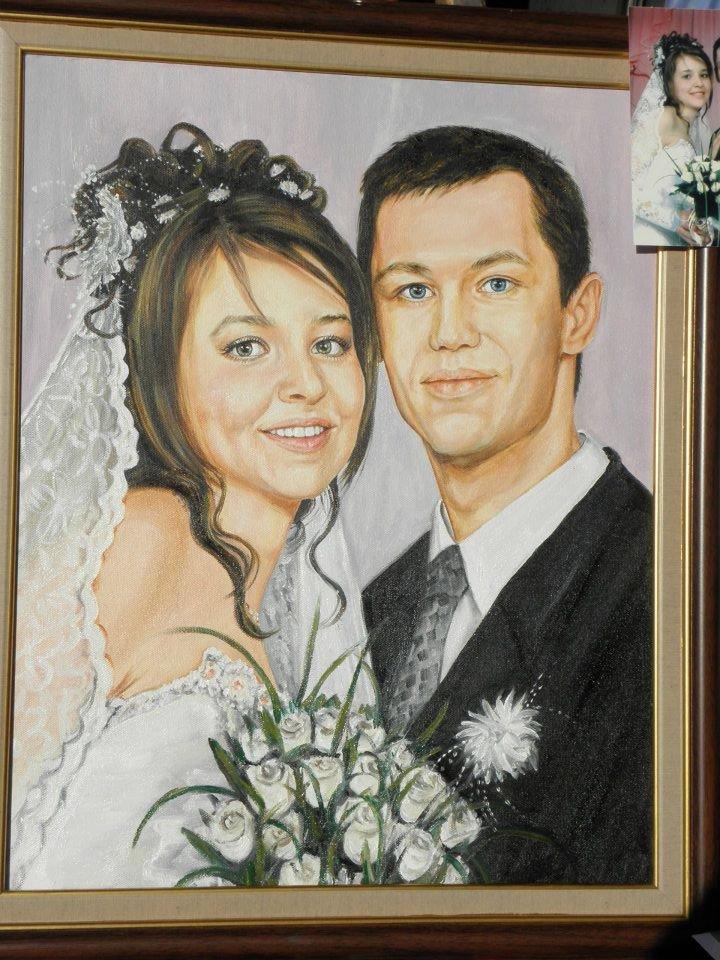 F&S Gift Store Family Wedding Portrait - Personalized anniversary gift portrait - Wedding gift - Oil Painting - Couple portrait