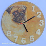 F&S Gift Store CUSTOM PAINTED CLOCK Funny wall clock Dog portrait Original oil painting Hand painted wall decor Personalized Gift for Pet lover Poodle Pug
