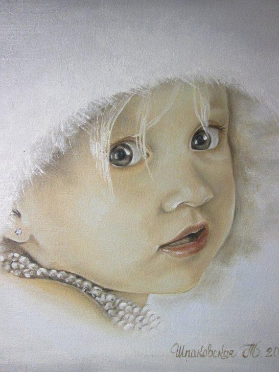 F&S Gift Store portrait from photo, oil on canvas of 30-40 cm, original painting, make to order