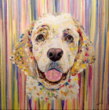 F&S Gift Store Dog Painting Customized Oil Portrait Pet Animal Painting On Canvas Palette Knife Art Impasto Dog Lover Gift Anniversary Present For Wife