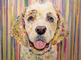 F&S Gift Store Dog Painting Customized Oil Portrait Pet Animal Painting On Canvas Palette Knife Art Impasto Dog Lover Gift Anniversary Present For Wife