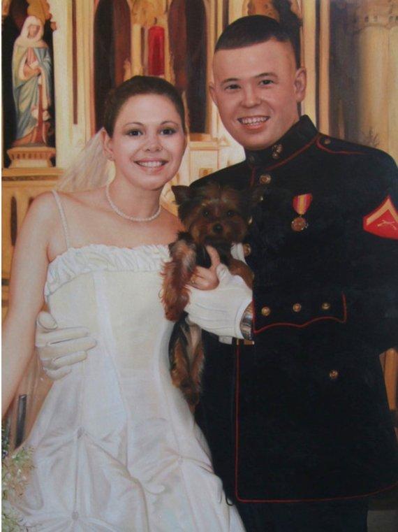 F&S Gift Store Wedding Custom Military Portrait. Veterans Portrait, American Heroe Portrait,Custom Portrait, Wedding Portrait, War Portrait, Oil Painting