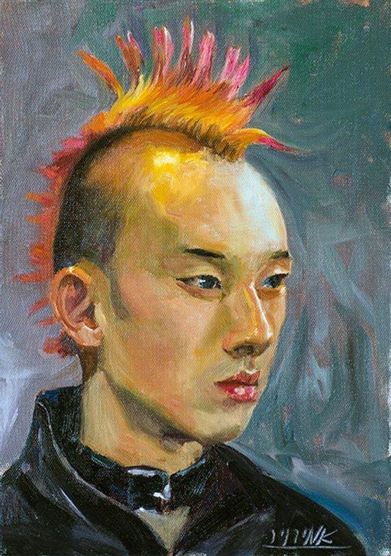 F&S Gift Store Original Oil Painting, Oil Portrait, Young Man Portrait, Man Portrait, New York Life, Custom Portrait, Oil on Canvas, 30X40 CM (11.8"X15.7")