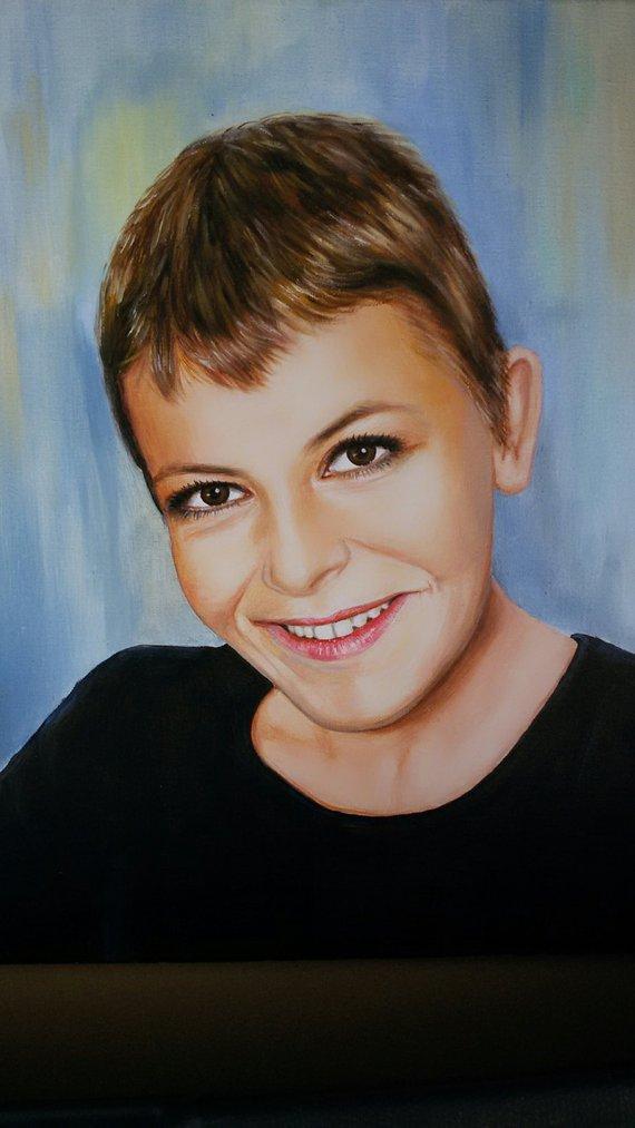 F&S Gift Store Custom Oil Portrait on canvas Painting from photo Custom portrait of girl Original gift / present