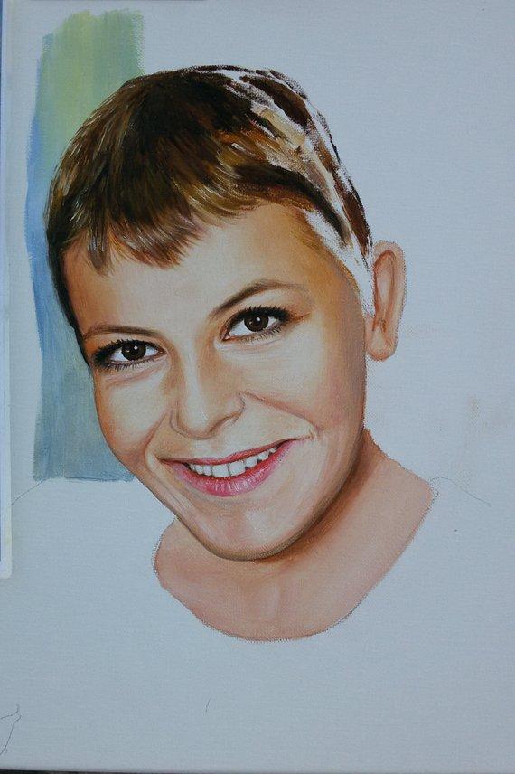 F&S Gift Store Custom Oil Portrait on canvas Painting from photo Custom portrait of girl Original gift / present