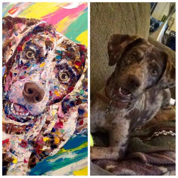 F&S Gift Store Dog Painting From Photo Oil Canvas To Order Custom Pet Portrait Personalized Painting Dog Lover Gift Anniversary Present For Parents Xmas