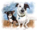 F&S Gift Store Puppy Portrait Dog Painting Gift Custom Oil Style Pet Painting on Canvas 16x20