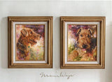 F&S Gift Store Custom Dog Portrait Oil Painting Pet Puppy Realistic Dog Art 8x10 Airedale Terrier Custom Dog Painting Painted Pet Portraits