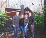 F&S Gift Store Custom Family Portrait Realistic Oil Painting on Canvas (from photo)