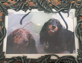 F&S Gift Store Dachshound, Custom Pet Portrait, Dog Painting, Oil Painting, Christmas gift idea, two dogs portrait, pet portrait, Dachshund, 11x14