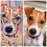 F&S Gift Store Impasto Dog Portrait Custom Pet Portrait Dog Oil Portrait Dog Lover Gift Anniversary Abstract Dog Portrait Interior Painting Wall Art Canvas