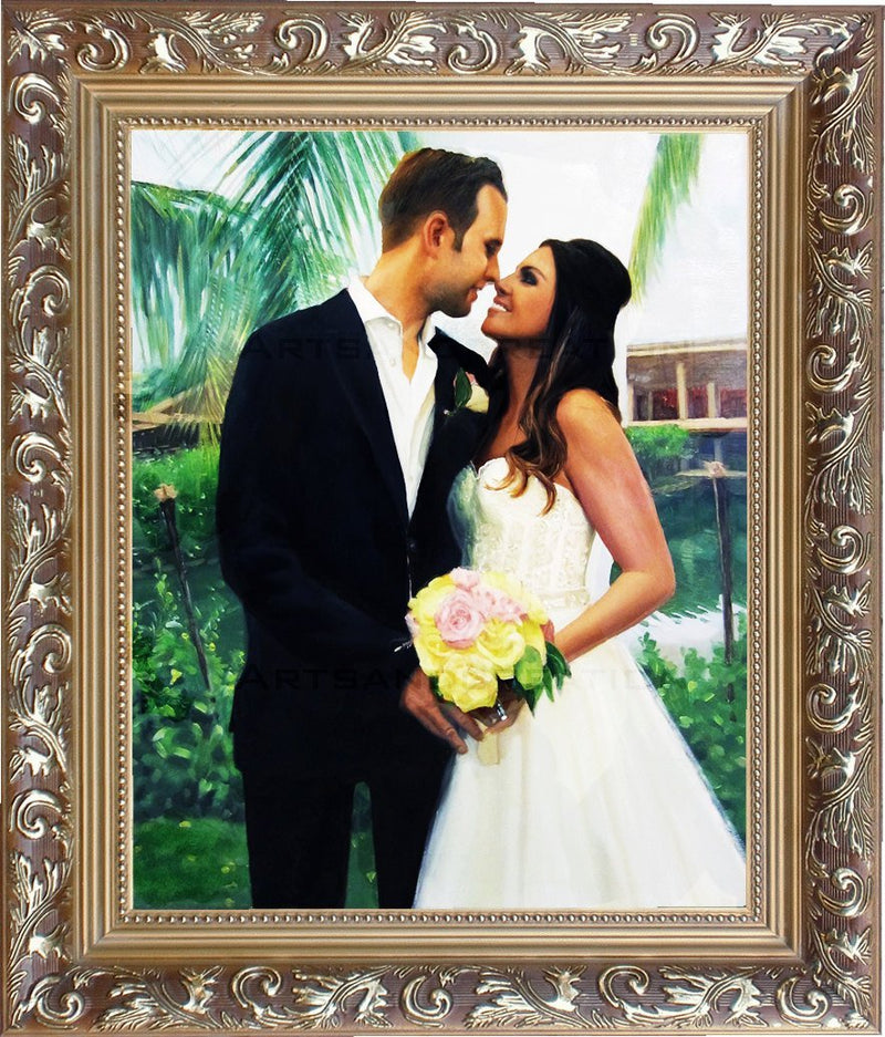 F&S Gift Store Custom Portrait oil painting for love,Personalized Painting Canvas Painting From photo Child Family Wedding Portraits