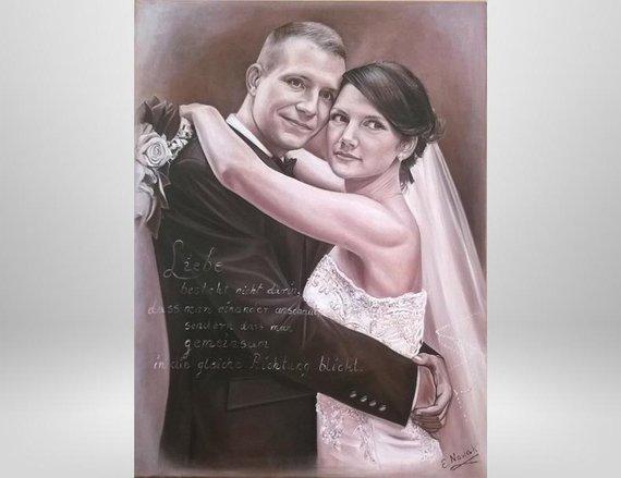 F&S Gift Store Wedding portrait, bridal couple, custom personalized original oil painting, woman, Man portrait, painting, by photo template, painting