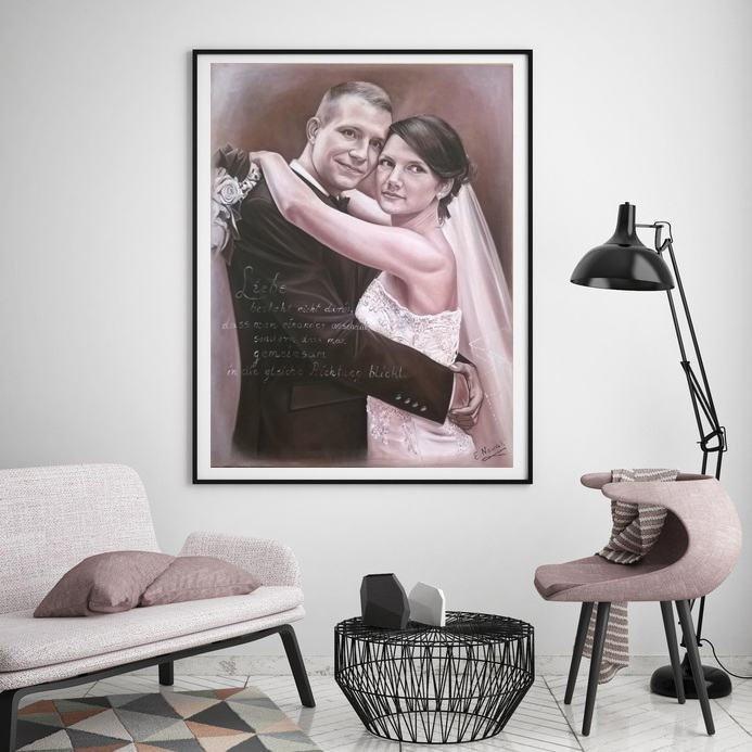 F&S Gift Store Wedding portrait, bridal couple, custom personalized original oil painting, woman, Man portrait, painting, by photo template, painting