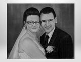 F&S Gift Store Wedding Portrait, bride and groom, custom personalized original oil painting, woman, man portrait, painting, after a photo, painting