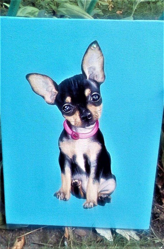 F&S Gift Store Custom pet portrait. Custom dog oil painting. Pet porttrait. custom dog portrait - oil painting on canvas. Custom animal portrait.