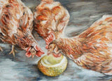 F&S Gift Store CUSTOM Chicken Oil Painting - British Hen Welfare Trust BHWT Donation. Birthday Present, Paper Anniversary Farm Animal Artwork Portrait