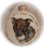 F&S Gift Store Dog portrait painting - custom dog portrait on 4 inch Christmas ornaments