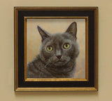 F&S Gift Store Cat Pet Portrait Custom Commission Oil Painting Cammie Miniature Realistic 6x6 Gift Item Framed Free Shipping
