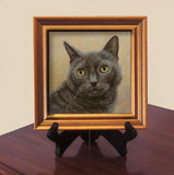F&S Gift Store Cat Pet Portrait Custom Commission Oil Painting Cammie Miniature Realistic 6x6 Gift Item Framed Free Shipping