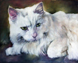 F&S Gift Store White Cat Portrait, Custom Pet Portrait, Cat Portrait, Animal Art, Custom Paintings, Oil Painting, 8x10, Commissioned Art