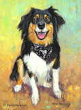 F&S Gift Store Aussie Australian Shepherd Custom Pet Dog Portrait Oil Commission Painting from Photo 6" x 8" Unique Gift For Dog Lover By Kim Stenberg