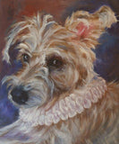 F&S Gift Store wire haired terrier, Shakespeare, Ruffle collar, Dog Painting, pet art, Portrait Commission,Custom Pet Portrait,dog memory, Christmas gift
