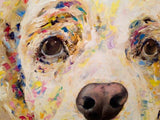 F&S Gift Store Dog Painting Customized Oil Portrait Pet Animal Painting On Canvas Palette Knife Art Impasto Dog Lover Gift Anniversary Present For Wife