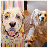 F&S Gift Store Dog Painting Customized Oil Portrait Pet Animal Painting On Canvas Palette Knife Art Impasto Dog Lover Gift Anniversary Present For Wife