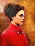 F&S Gift Store Handpainted Portrait From Photo, Original Oil Painting On Canvas, Woman Family Portrait, Realistic Wall Art