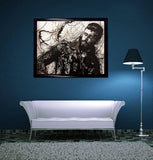 F&S Gift Store Custom B&W Splatter Oil Painting Portrait -- Art, Gift, Boyfriend, Girlfriend, Husband, Artwork, Paint, Home Decor, Wall Art, Long Distance