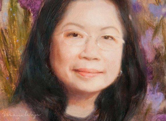 F&S Gift Store Custom portrait commission realistic oil painting from photo 12 x 16 fine art head and shoulder beautiful pretty soft lovely romantic colors