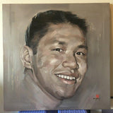 F&S Gift Store Fine art custom portrait from photo handpainted, 40x40 inch, oil painting on canvas